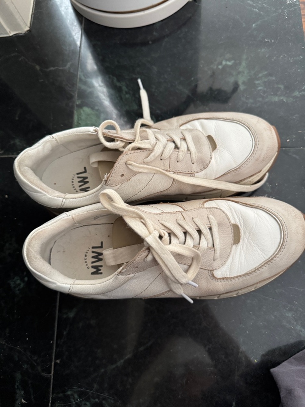 Madewell Cream and White Leather Lace-Up Sneakers Woman 8.5M Men’s 7M